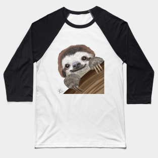 Cute and Colourful Baby Sloth Baseball T-Shirt